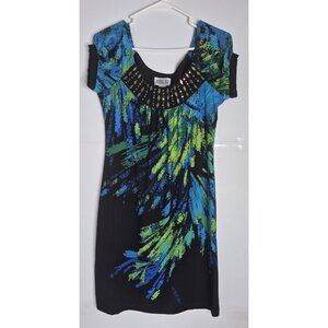Robbie Bee Women’s Shift Sheath Dress Beads Size 4P Stretch